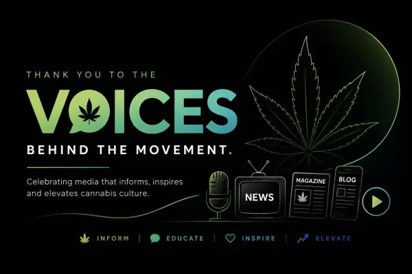Thank you to the voices behind the movement — Bangkok cannabis media appreciation post hero graphic
