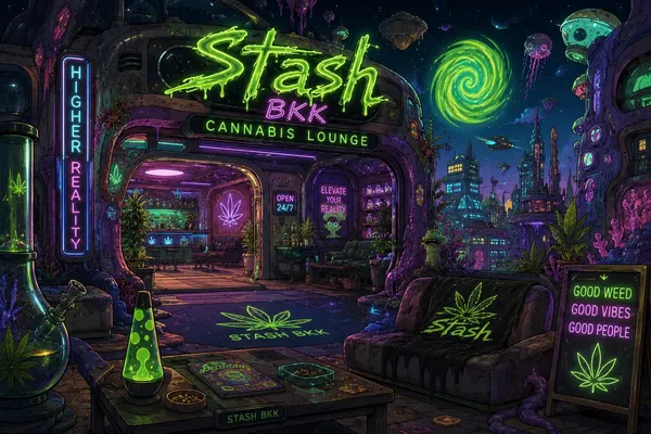 Cannabis lounge interior Bangkok — private smoking spots guide